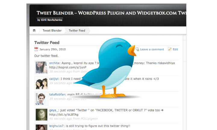 Tweet Blender  پلاگين نمايش آخرين تويت ها در وردپرس