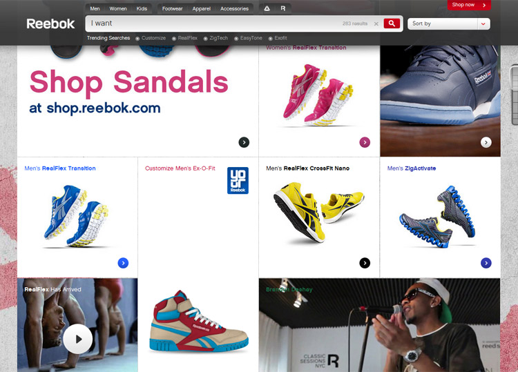 reebok ecommerce site