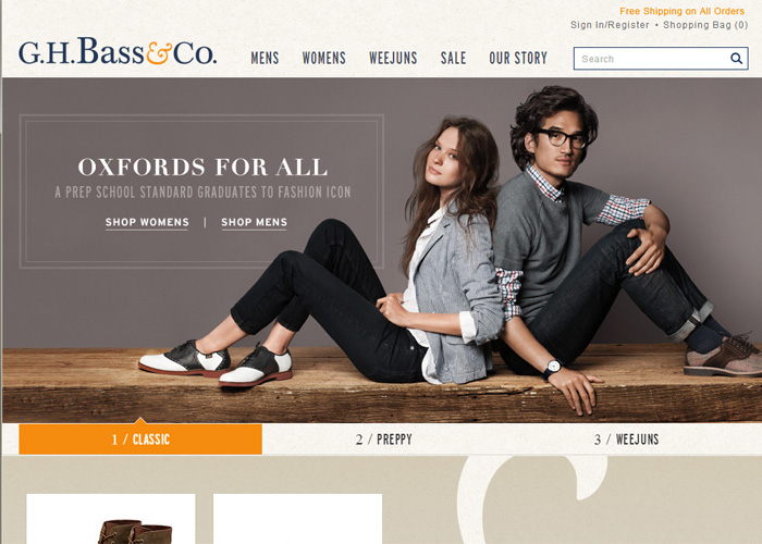 G.H. Bass Site Re-Design