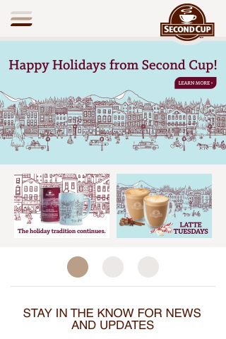 Second Cup's responsive website