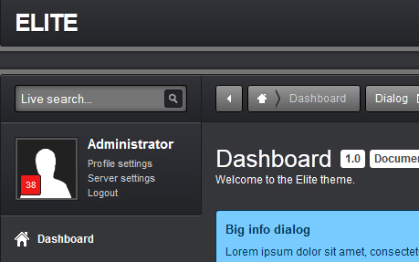 ELITE - A Powerfull Responsive Admin Theme