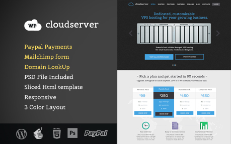 CloudServer - One Page Responsive Hosting Theme