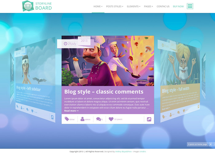 Storyline Board Wordpress Theme