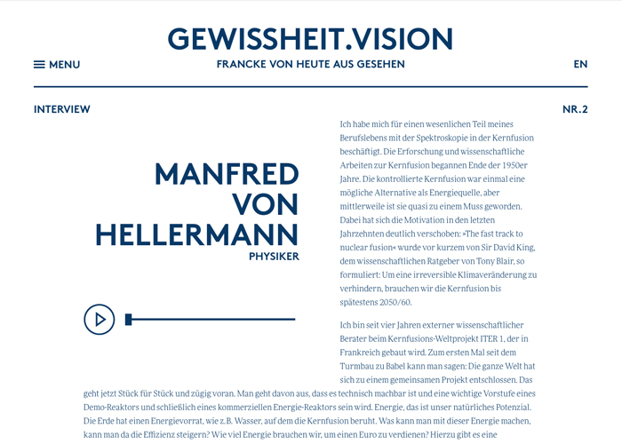 Gewissheit.Vision