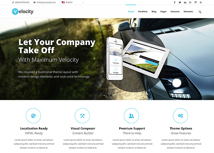 Velocity Responsive Multi-Purpose WordPress Theme