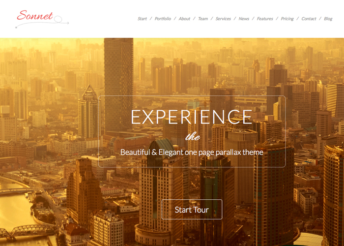 Sonnet - Flat One Page WP Theme