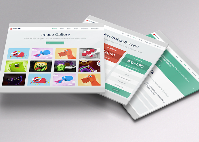 Booom! One-Page Flat UI Pro Bootstrap 3 Template