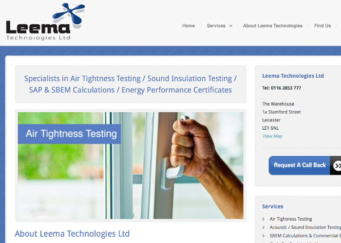 Leema Air Tightness Testing