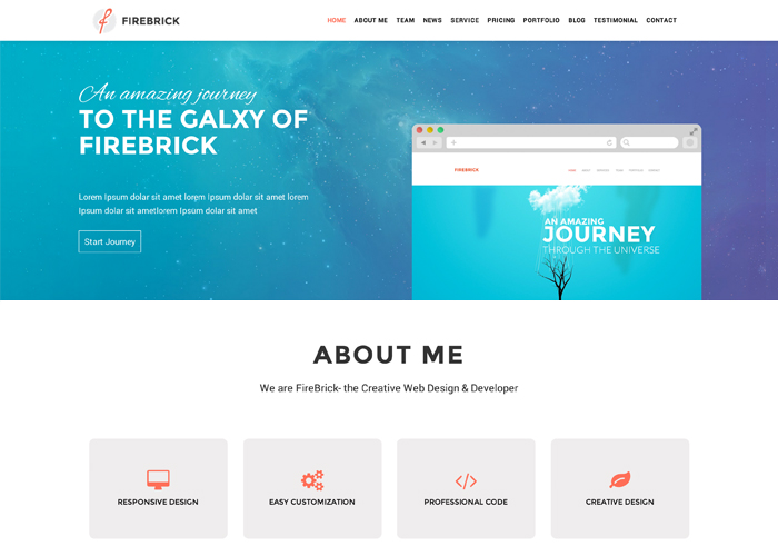 Firebrick - Multipurpose One Page Corporate Portfolio