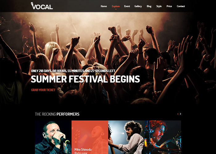 Vocal - Joomla Music Template