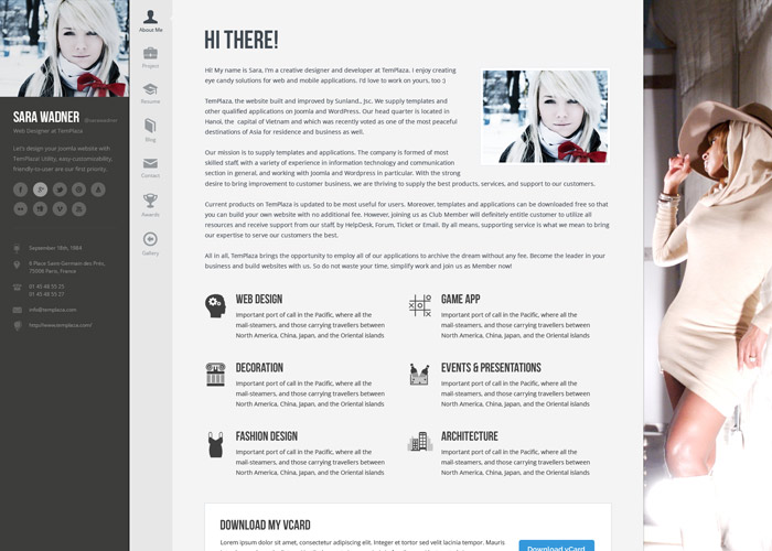Profiler - vCard Resume WordPress Theme