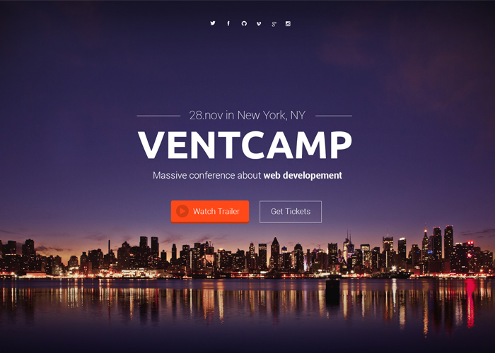 Ventcamp - conference landing page