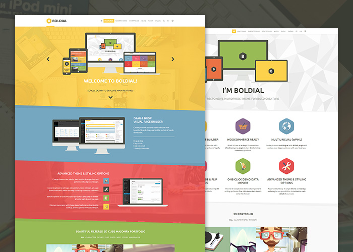 Boldial WP - Flat Creative Theme with 3D Portfolio