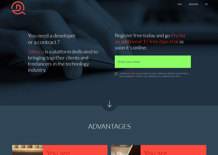 1dev.ca Landing Page