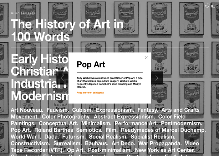 History of Art in 100 Words