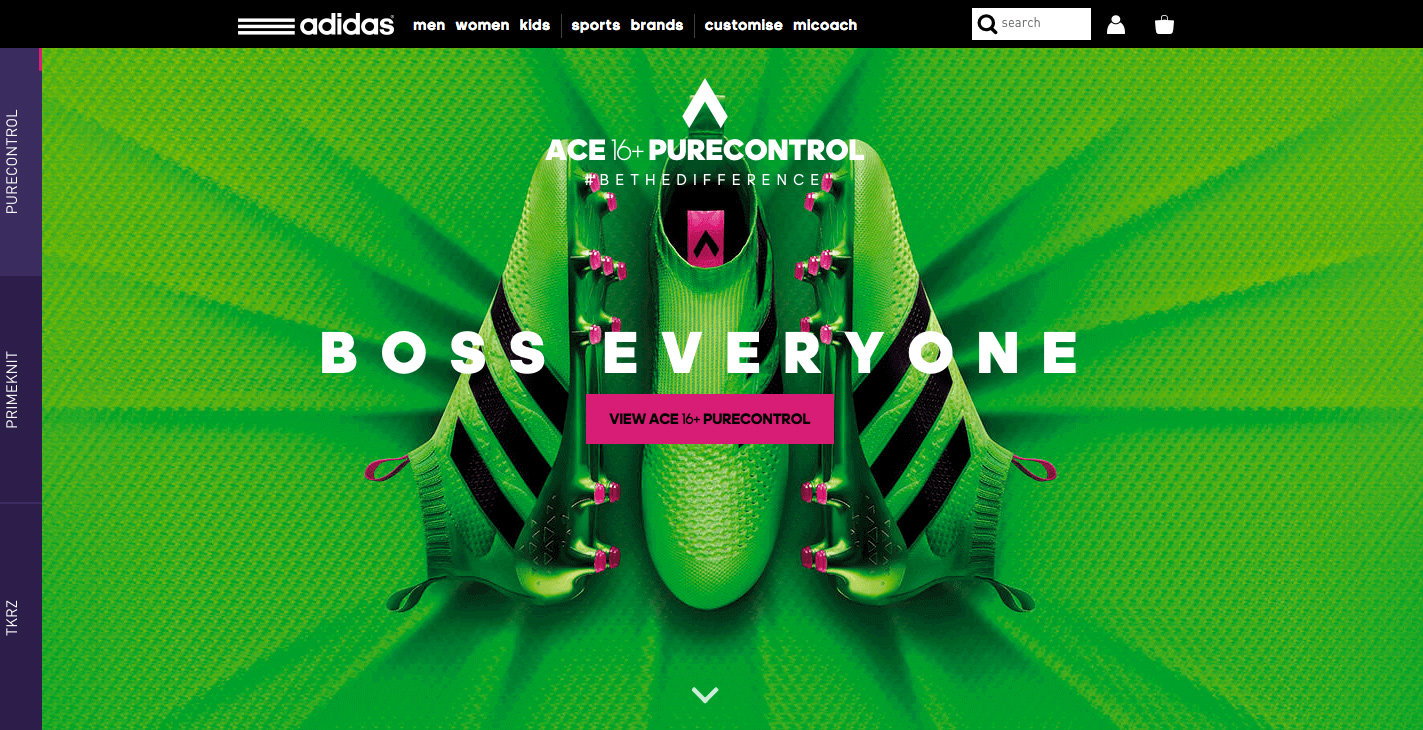 adidas web page