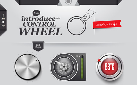 controlWheel js - Create knob style UI
