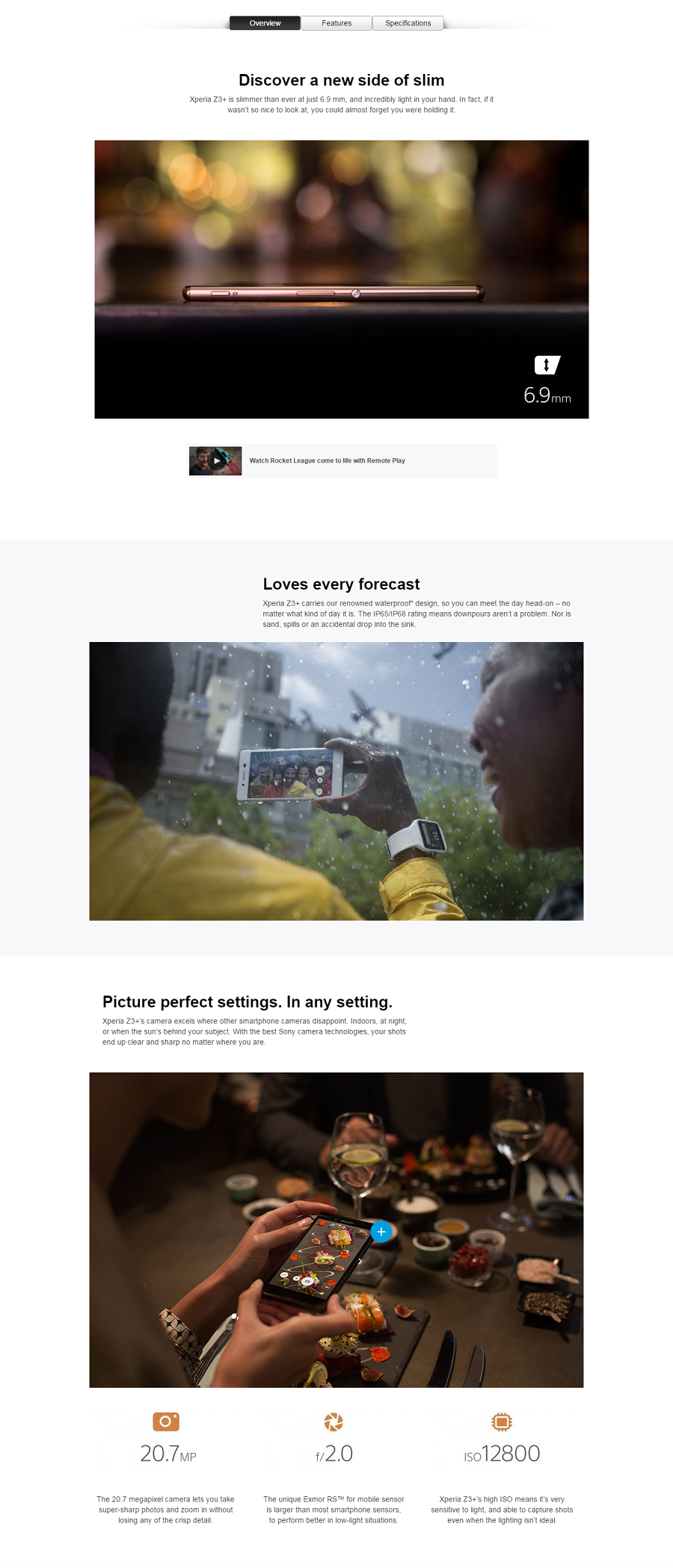 xperia landing page