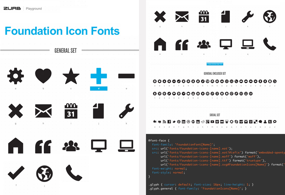 Foundation Icons Fonts