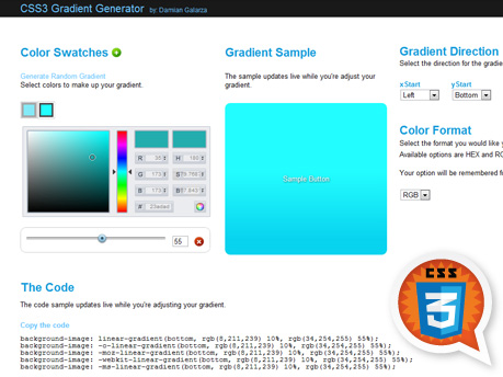 CSS3 Gradient Generator