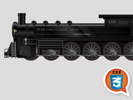 Pure CSS3 Classic Train, by Taufik