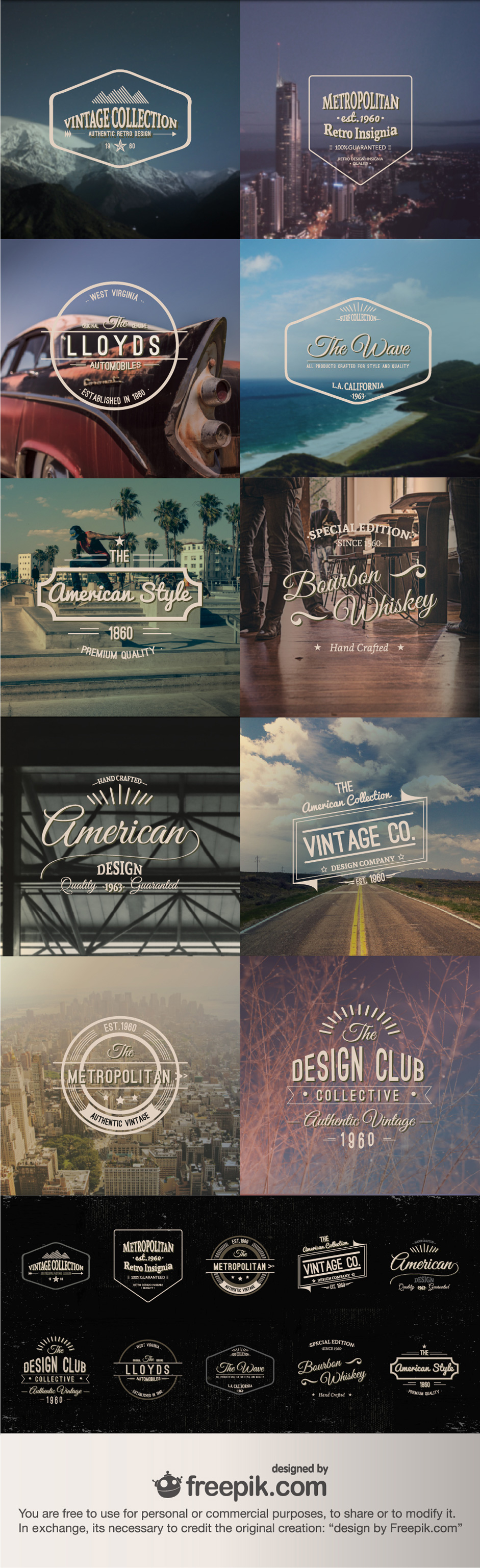 Vector Freebie Vintage Insignias